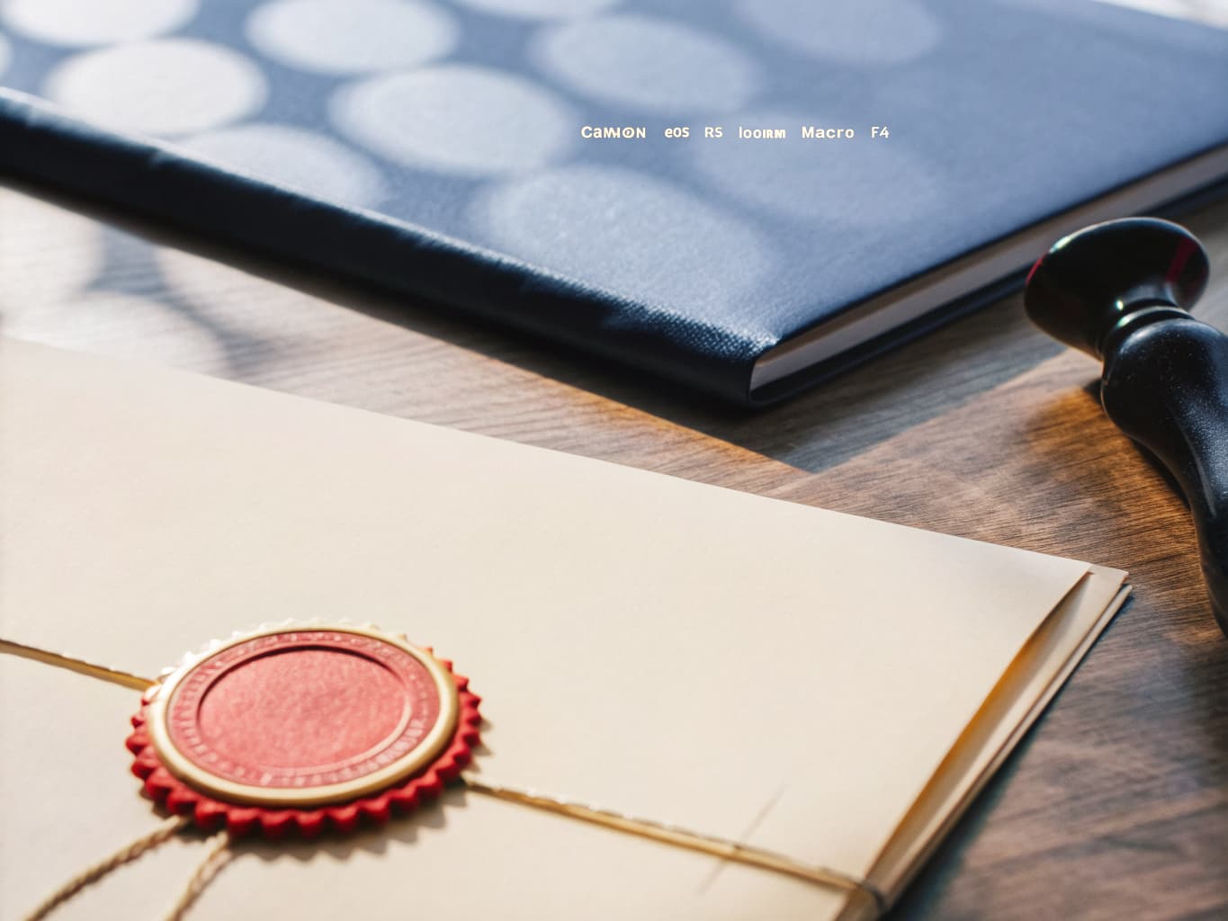 Official document with apostille wax seal and notary stamp